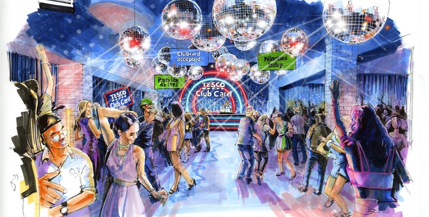 Tesco taps into 1990s nostalgia with Clubcard-themed nightclub