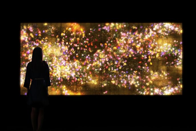 Flowers and People by teamLab, Silicon Valley