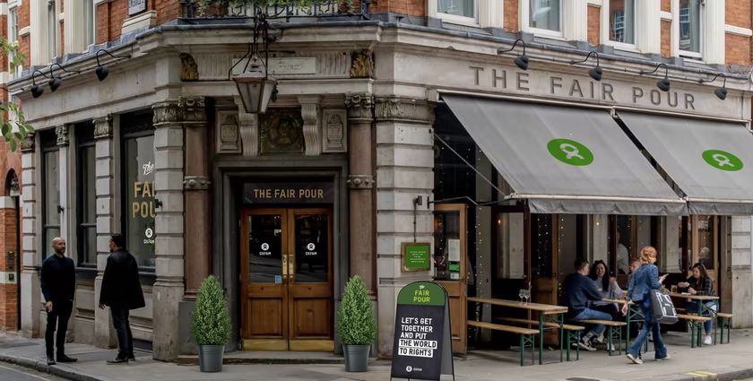 Oxfam's London pub charges based on your net worth