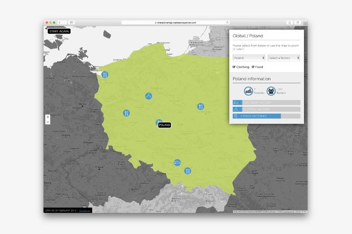 Supplier Map by Marks and Spencer, Global