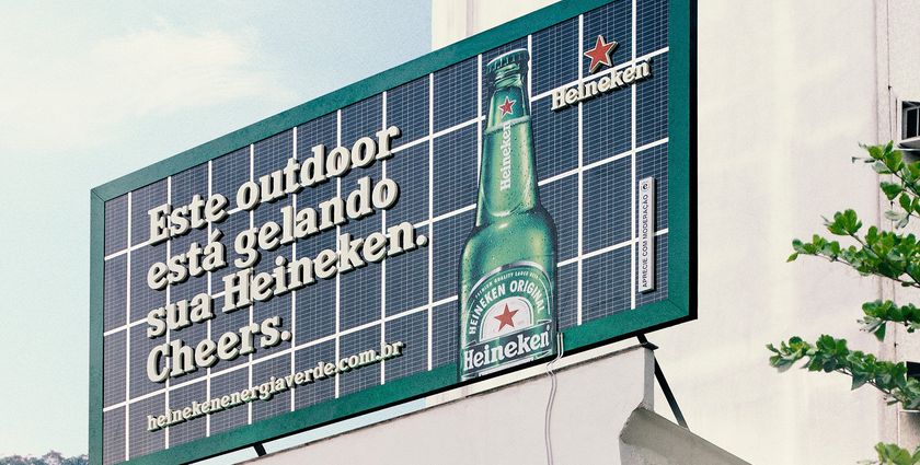 Heineken's solar-powered billboard cools down beer
