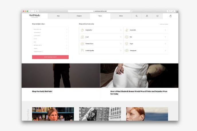 Well Made Clothing website, Australia