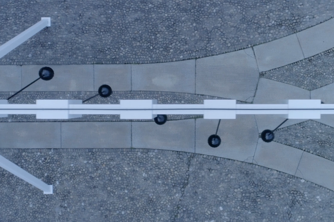 Sonic Pendulum by Yuri Suzuki at Audi City Lab, Milan