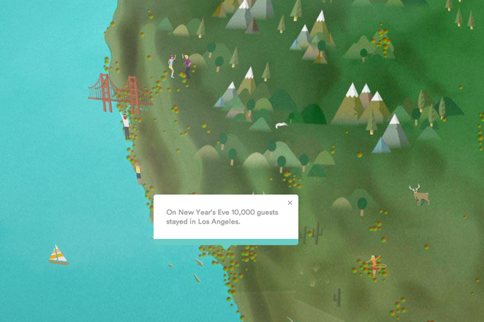 Air bnb interactive map,  #Onelessstranger campaign