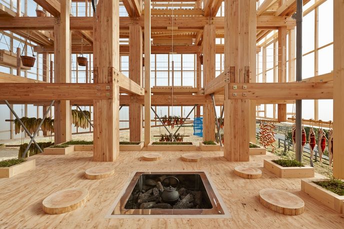 Nest We Grow by UC Berkeley graduates and Kengo Kuma & Associates, Japan. Photography by Shinkenchiku-sha