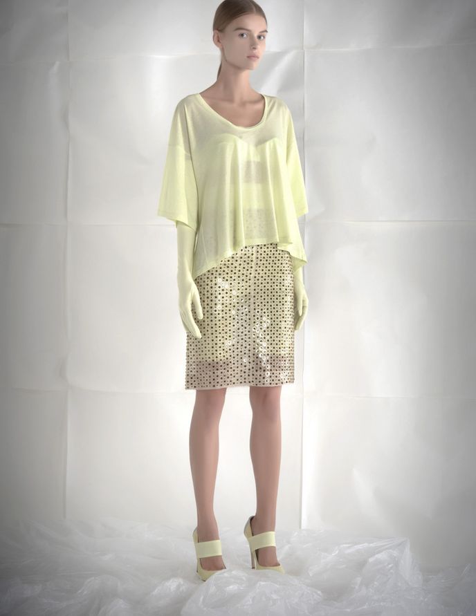 Uniqueness Silver shirt skirt