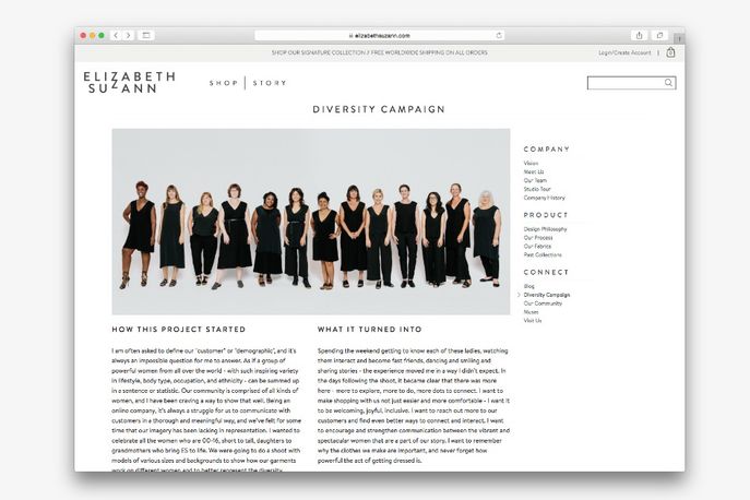 The Diversity Campaign by Elizabeth Suzann, US