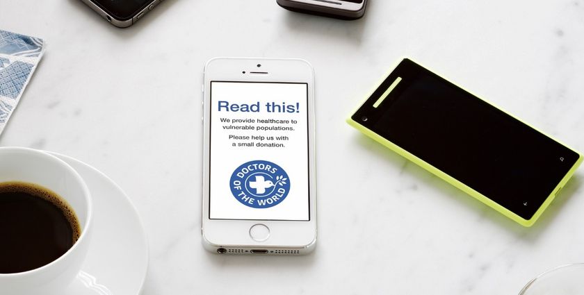 Charity invites mobile users to donate their screens as advertising space