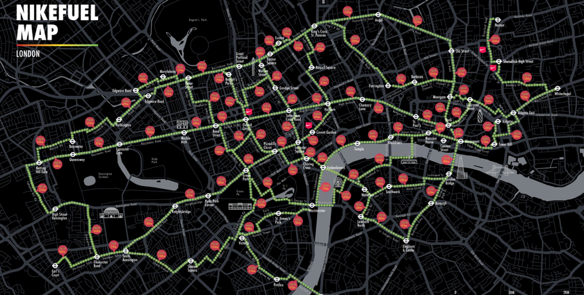 Nike inspires Londoners to walk with Fuel Map