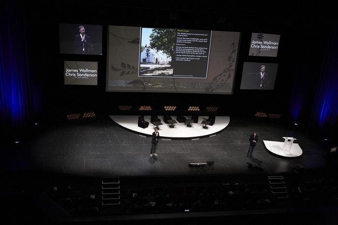 James Wallman and Chris Sanderson presenting at the ILTM