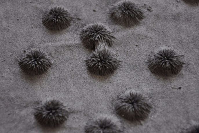 Magnetic Fabric by Lilian Dedio for University of the Arts and Design Offenbach and BMW collaboration at Salone del Mobile, Milan