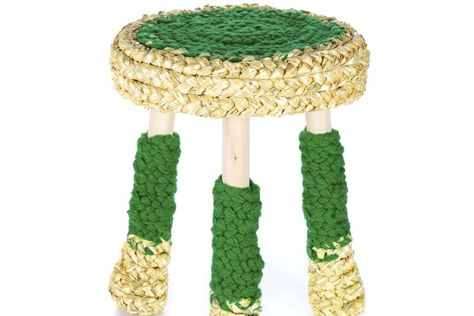 StrawWool Stool by Company, Farmer's Gold