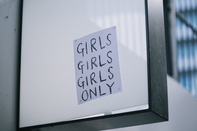 Girls only pop up exhibition in Old Street Underground Station, London