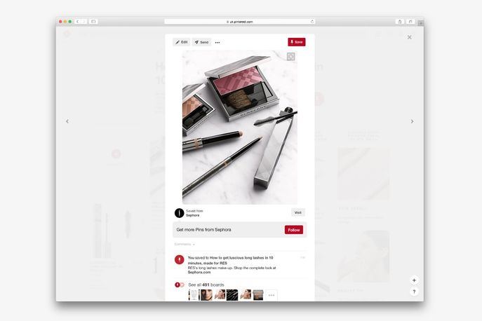 Cat Lashes Mascara pinterest campaign by Burberry, Global