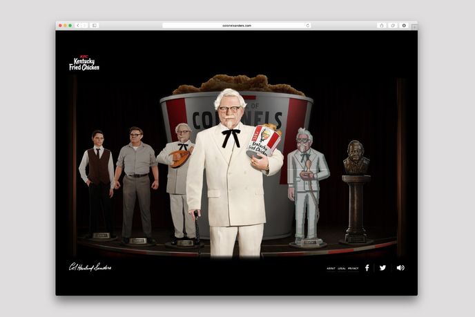 KFC Colonel Sanders Microsite created by Wieden + Kennedy, US