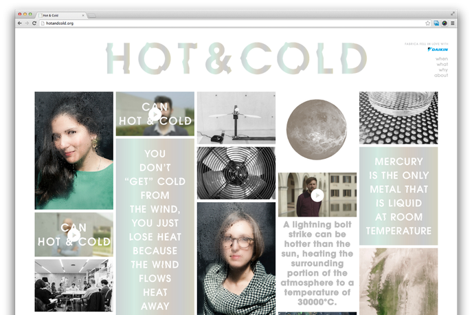 Hot & Cold preview by Fabrica for Milan Design Week