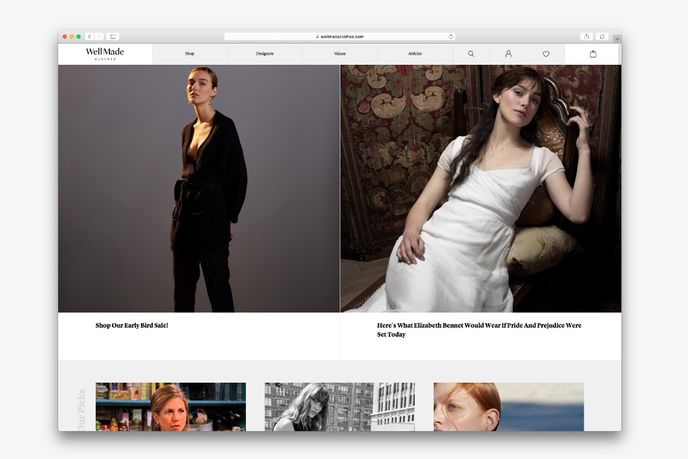 Well Made Clothing website, Australia