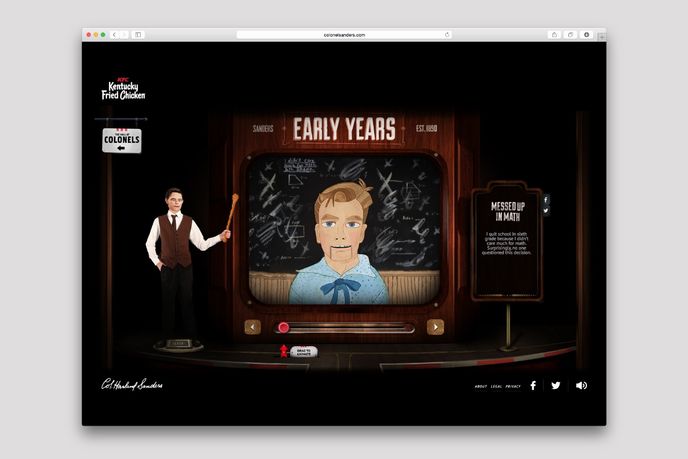 KFC Colonel Sanders Microsite created by Wieden + Kennedy, US