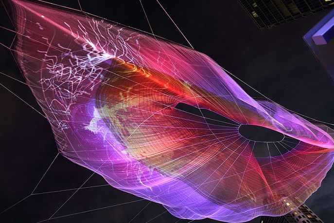 Unnumbered Sparks by Janet Echelman and Google 