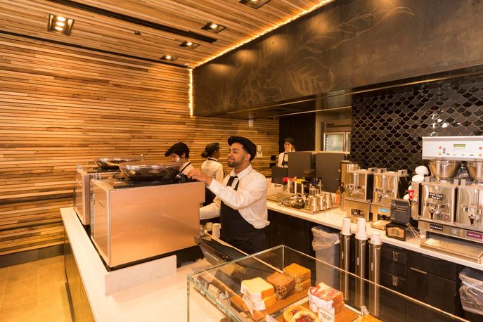 Starbucks Express Store in Wall Street, New York