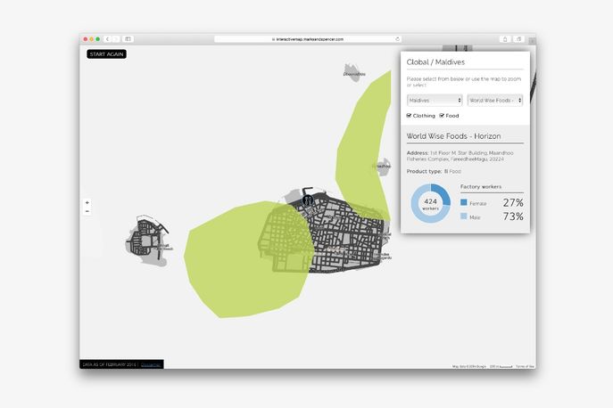 Supplier Map by Marks and Spencer, Global