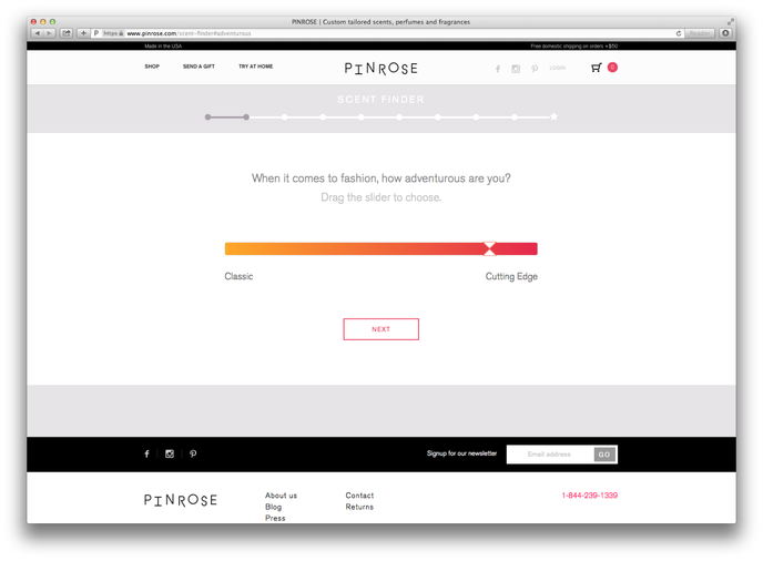Pinrose online questionaire