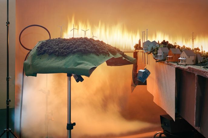 James Casebere's  work on display at the Galerie Daniel Templon 