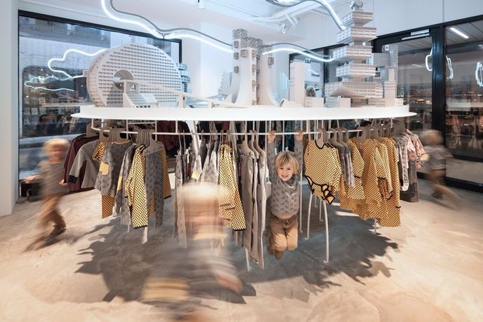 installation by Bureau A at the L'Asticot flagship store, Geneva