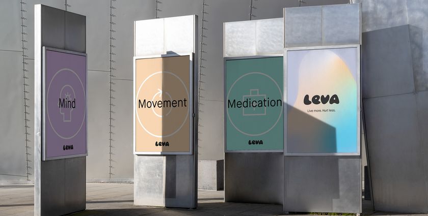 Pastel branding softens this chronic pain platform