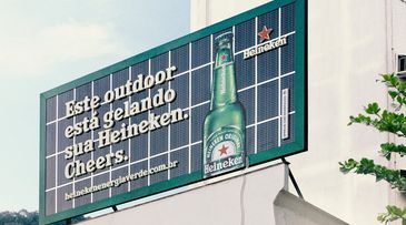 Heineken's solar-powered billboard cools down beer