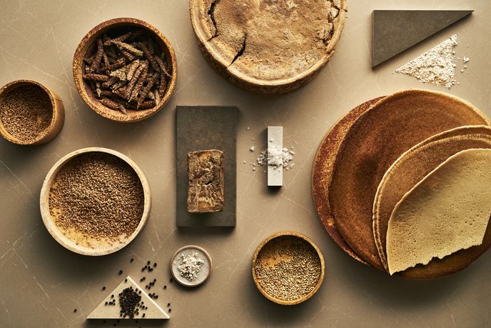 A Material Menu: Designs for the Culinary Aesthetic by Caesarstone and Arabeschi di Latte, UK.