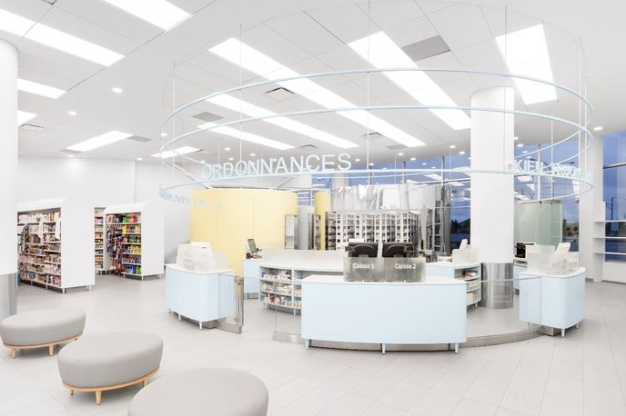 Pharmacie Uniprix designed by Jean de Lessard, Montreal