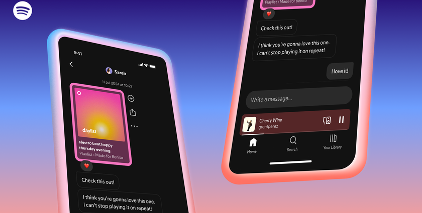 Spotify becomes more social with in-app messaging update
