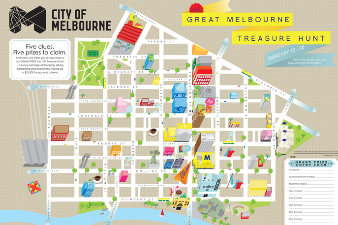 Great Melbourne Treasure Hunt Map