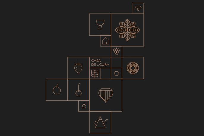 Casa de L Cura branding by Miguel Palmeiro, Portugal