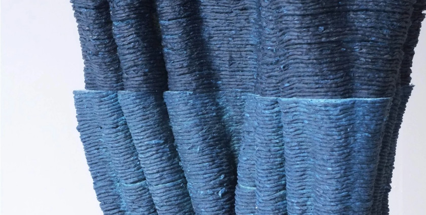 An architectural column made from mycelium