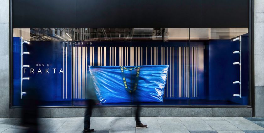 Ikea’s Hus of Frakta pop-up celebrates the iconic blue bag
