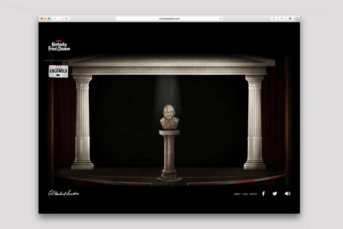 KFC Colonel Sanders Microsite created by Wieden + Kennedy, US