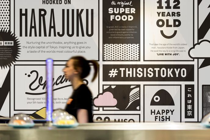 Yo! Sushi visual identity by & Smith, UK