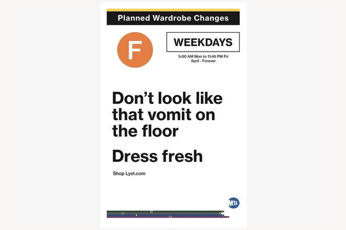 Planned Wardrobe Changes campaign by Lyst, New York