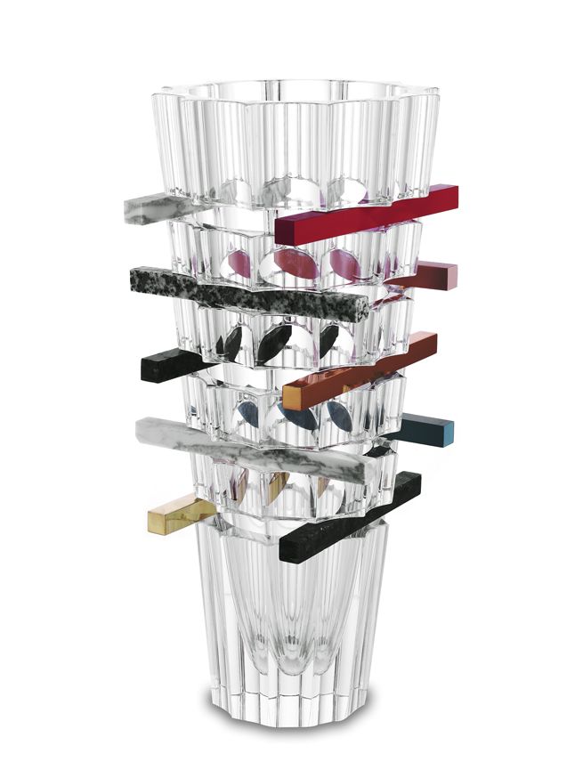 Baccaret crystal brick vase by Aurelie Mathieu