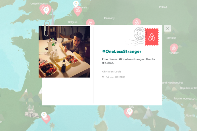 Air bnb interactive map,  #Onelessstranger campaign